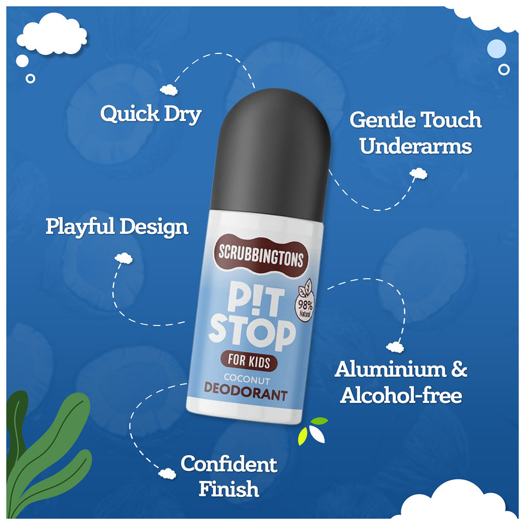 Pit Stop Deodorant For Kids-Coconut Scent 75ml