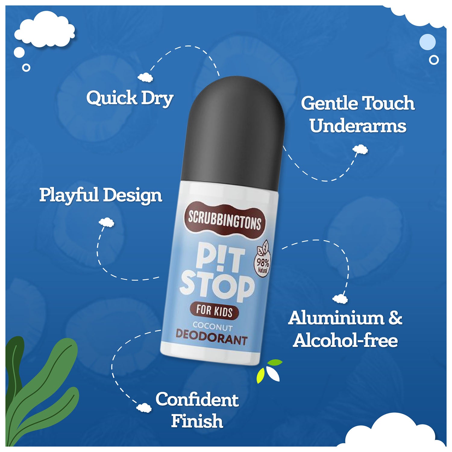 Pit Stop Deodorant For Kids-Coconut Scent 75ml