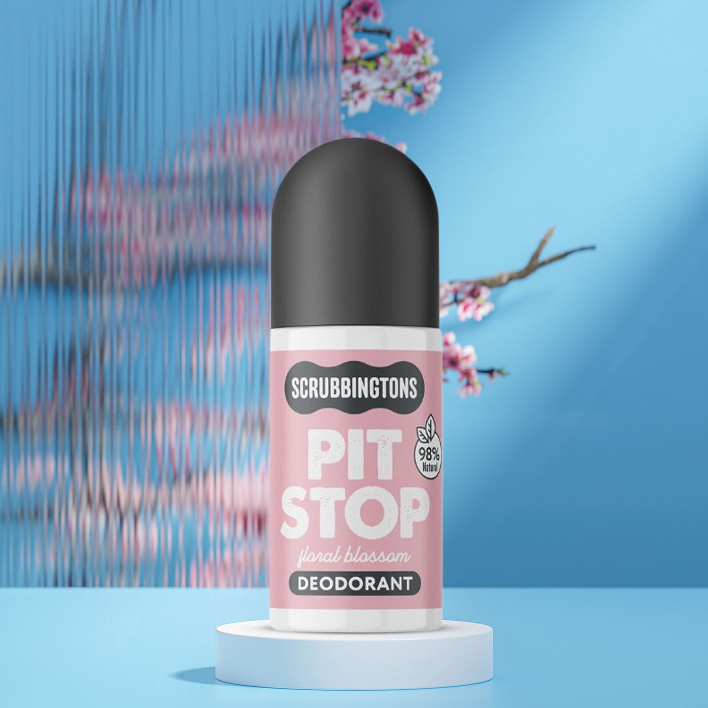 Pit Stop Natural Deodorant for Adults - Floral Blossom Scent 75ml