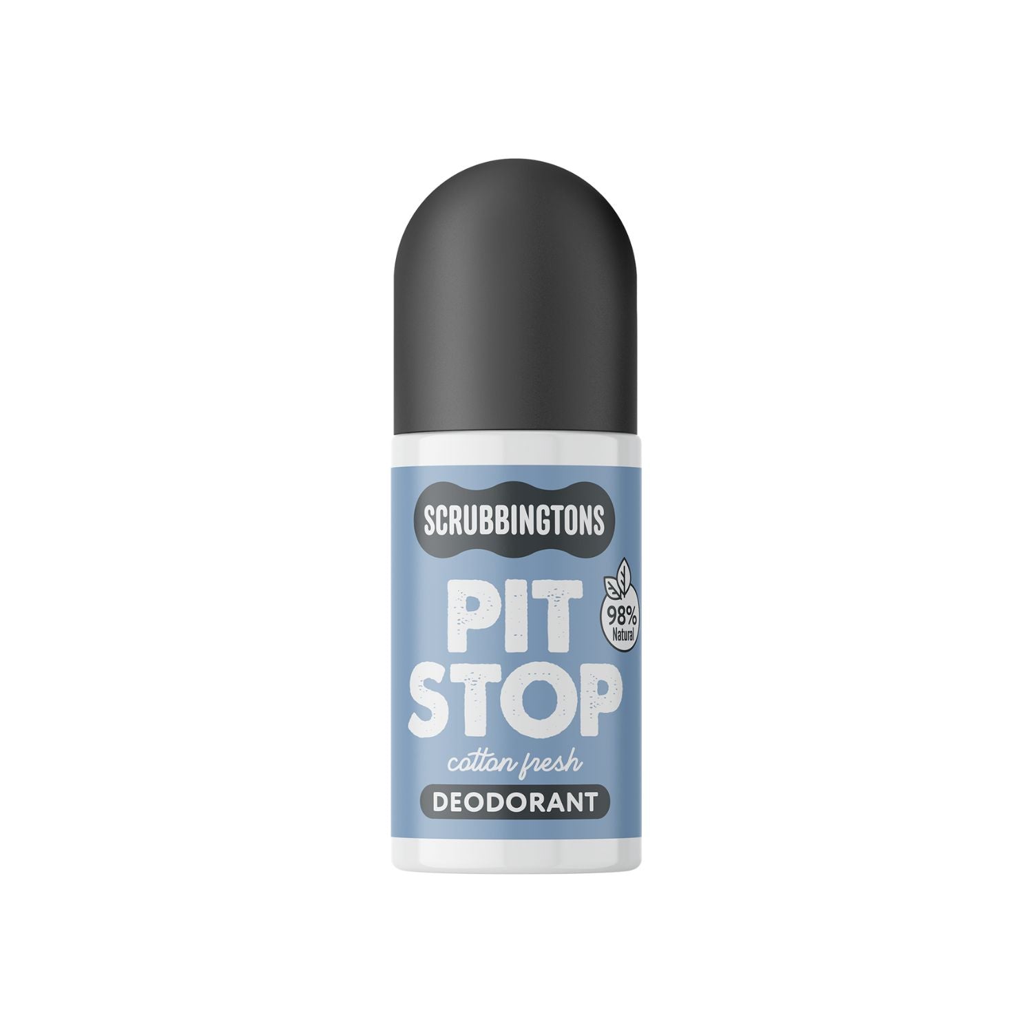 Scrubbingtons Pit Stop deodorant bottle on a white background